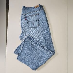 Levi's 515 Bootcut Women Sz. 10 (32X27)  Frayed Hem Blue Denim Jeans Blue